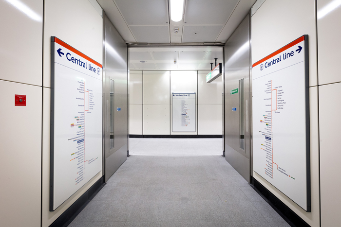 ASSA ABLOY Door Group Crossrail interior image of Central Line